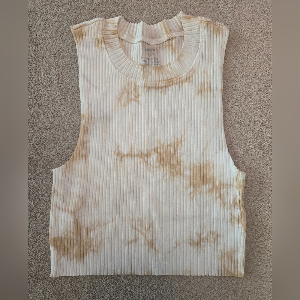 NWT Aerie Tie-Dye Style Ribbed Sleeveless Cropped Top, XS